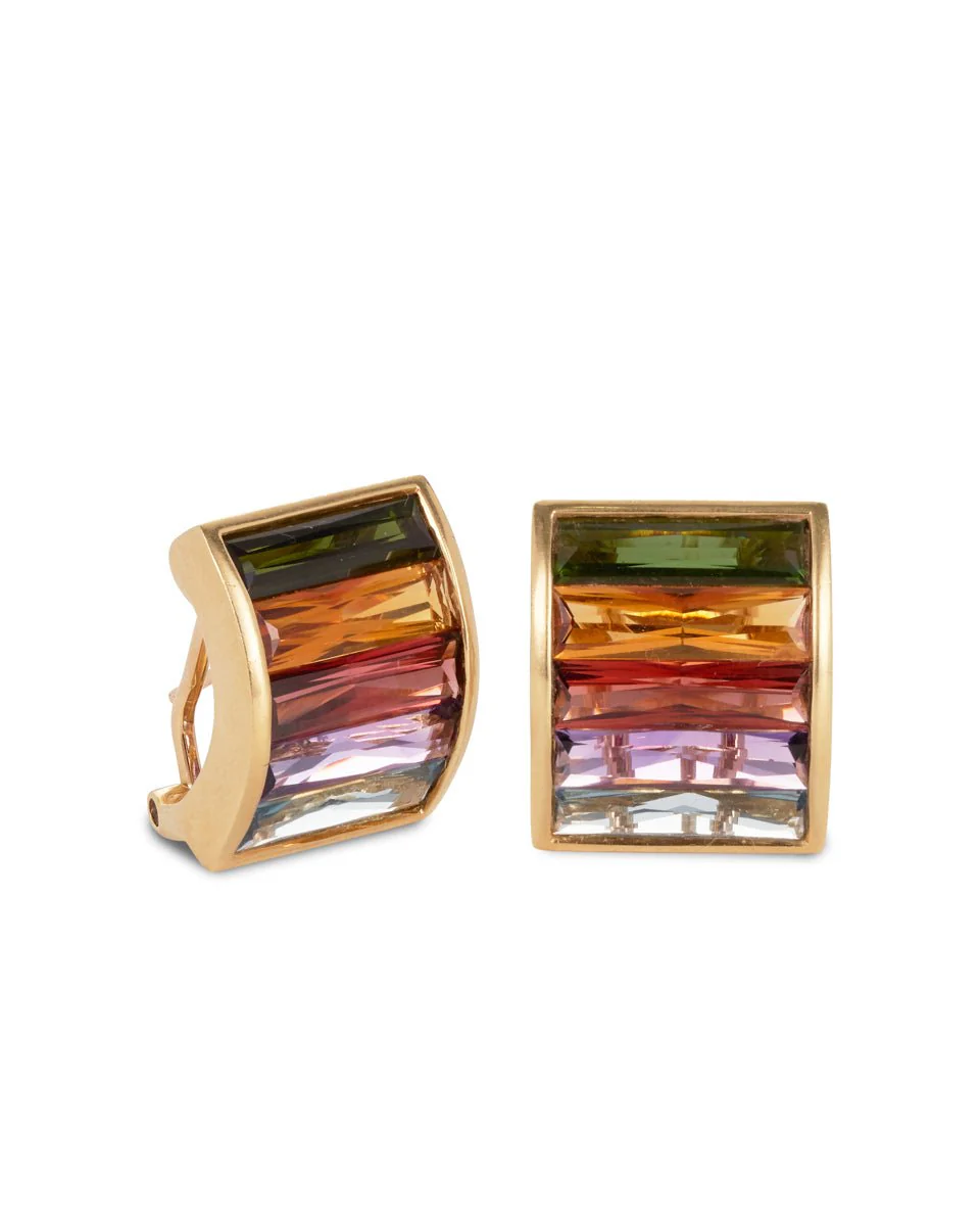 Multi-Stone Earrings, 1980s - Image 4