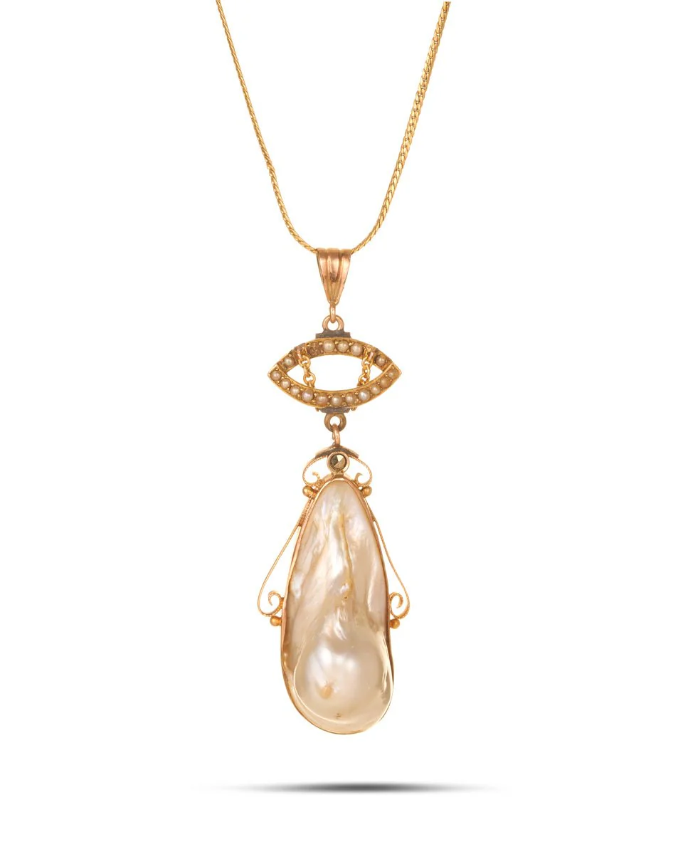 Antique Australian Pearl Pendant, Duggin, Shappere & Co. 1900's. - Image 3