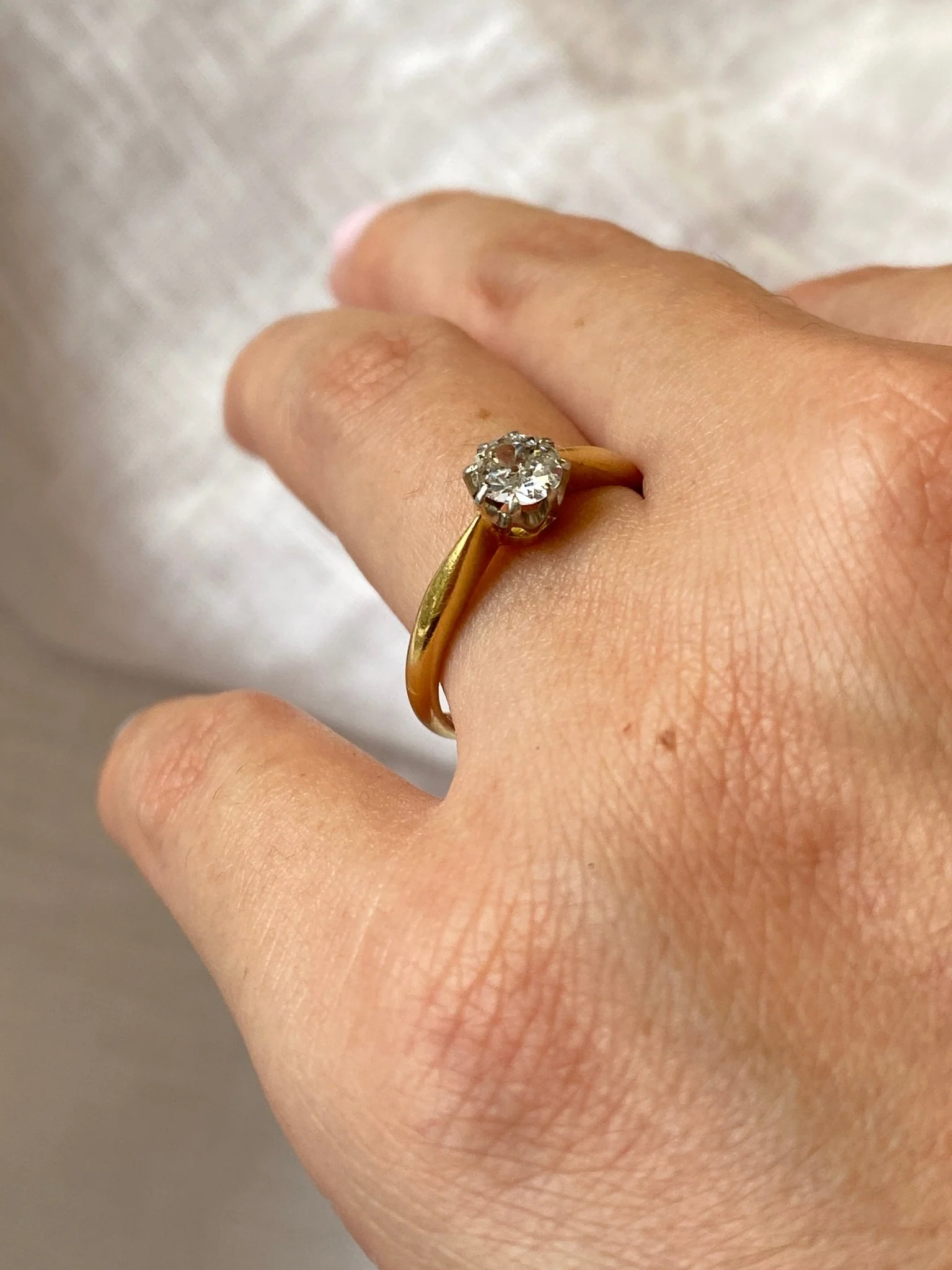 Antique Australian Solitaire Diamond Ring - Image 4