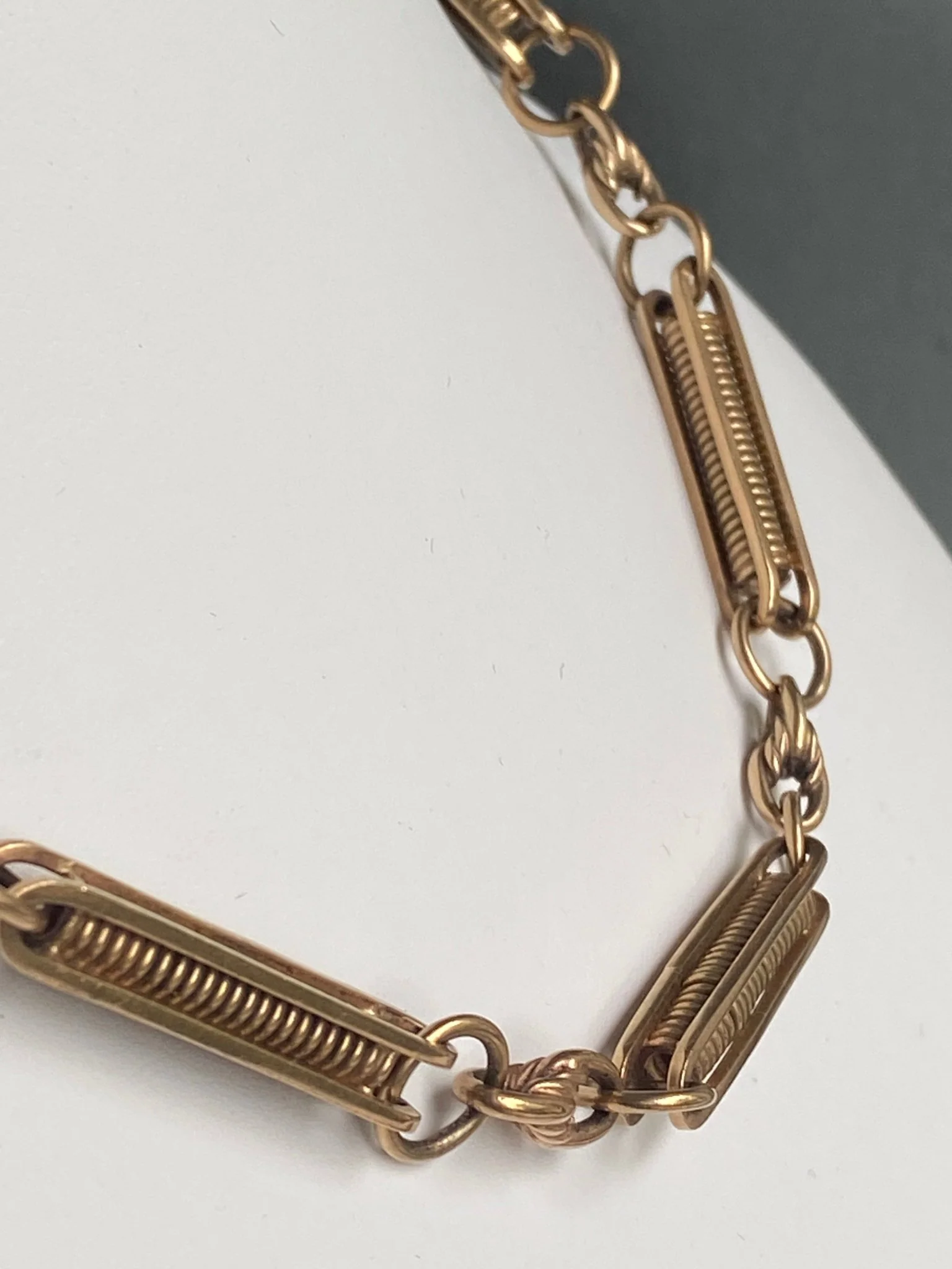 Antique Style Gold Watch Chain - Image 10