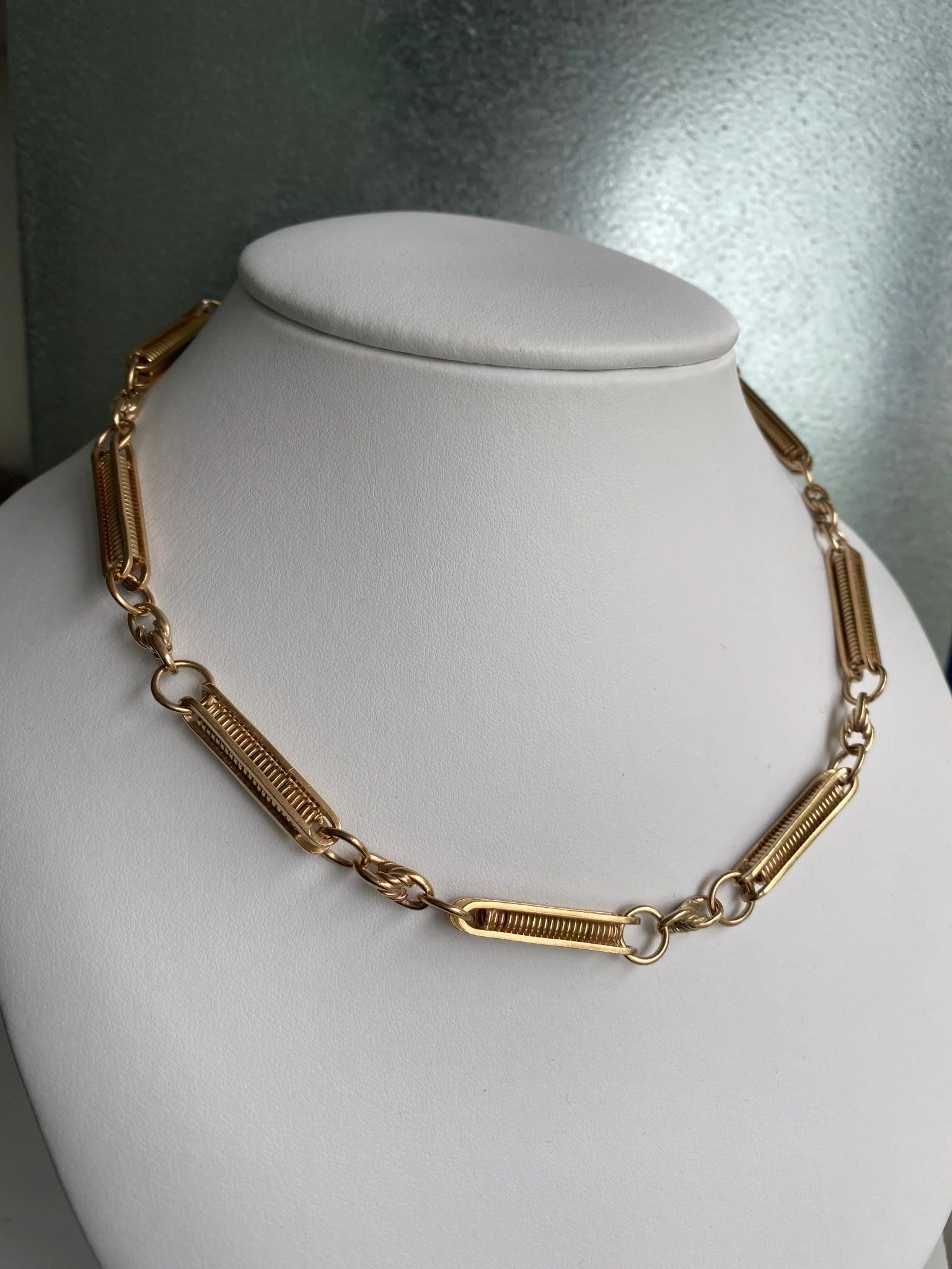 Antique Style Gold Watch Chain - Image 11