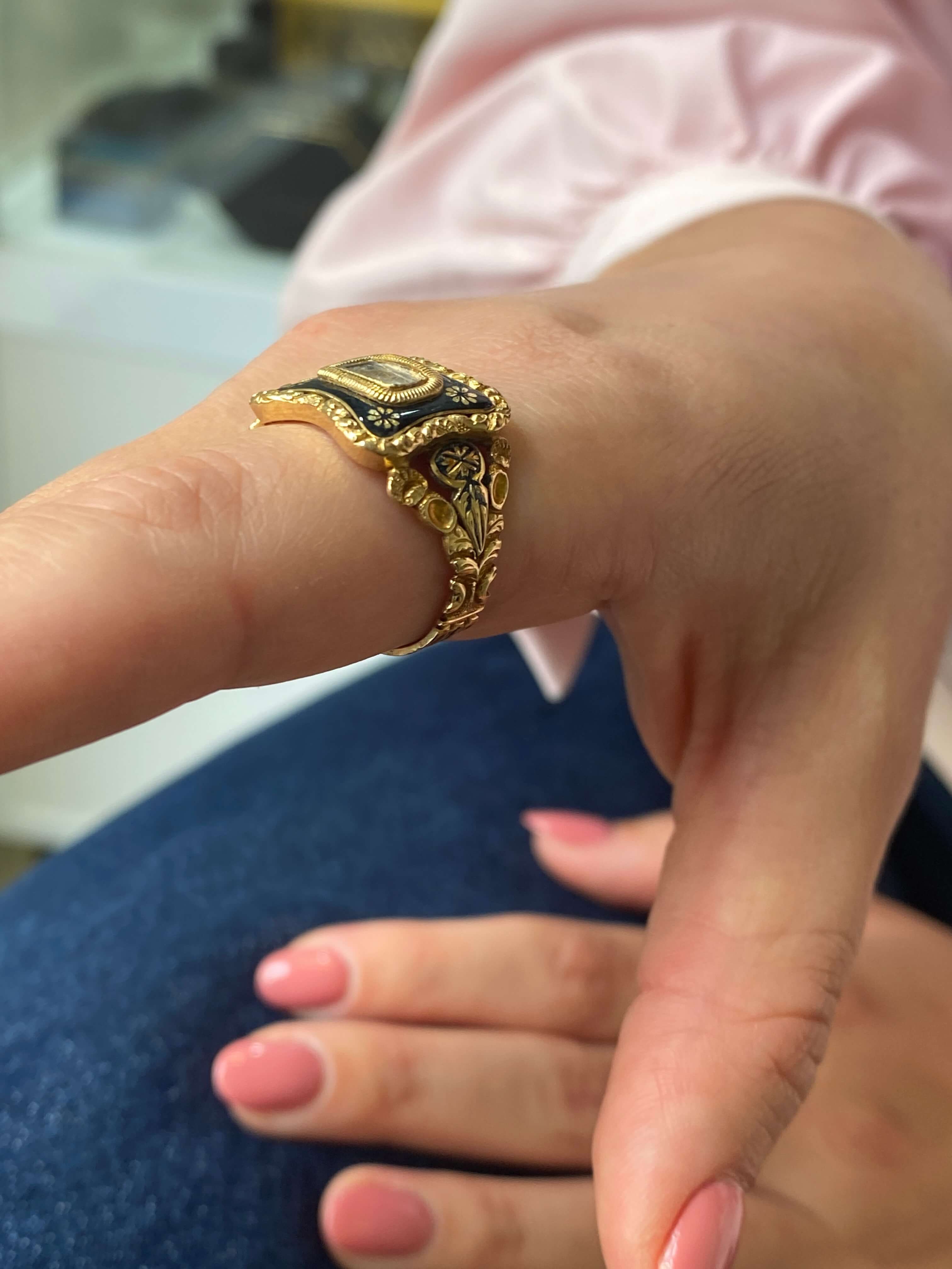 Fine Antique Georgian Mourning Ring, dated 1826 - Image 5