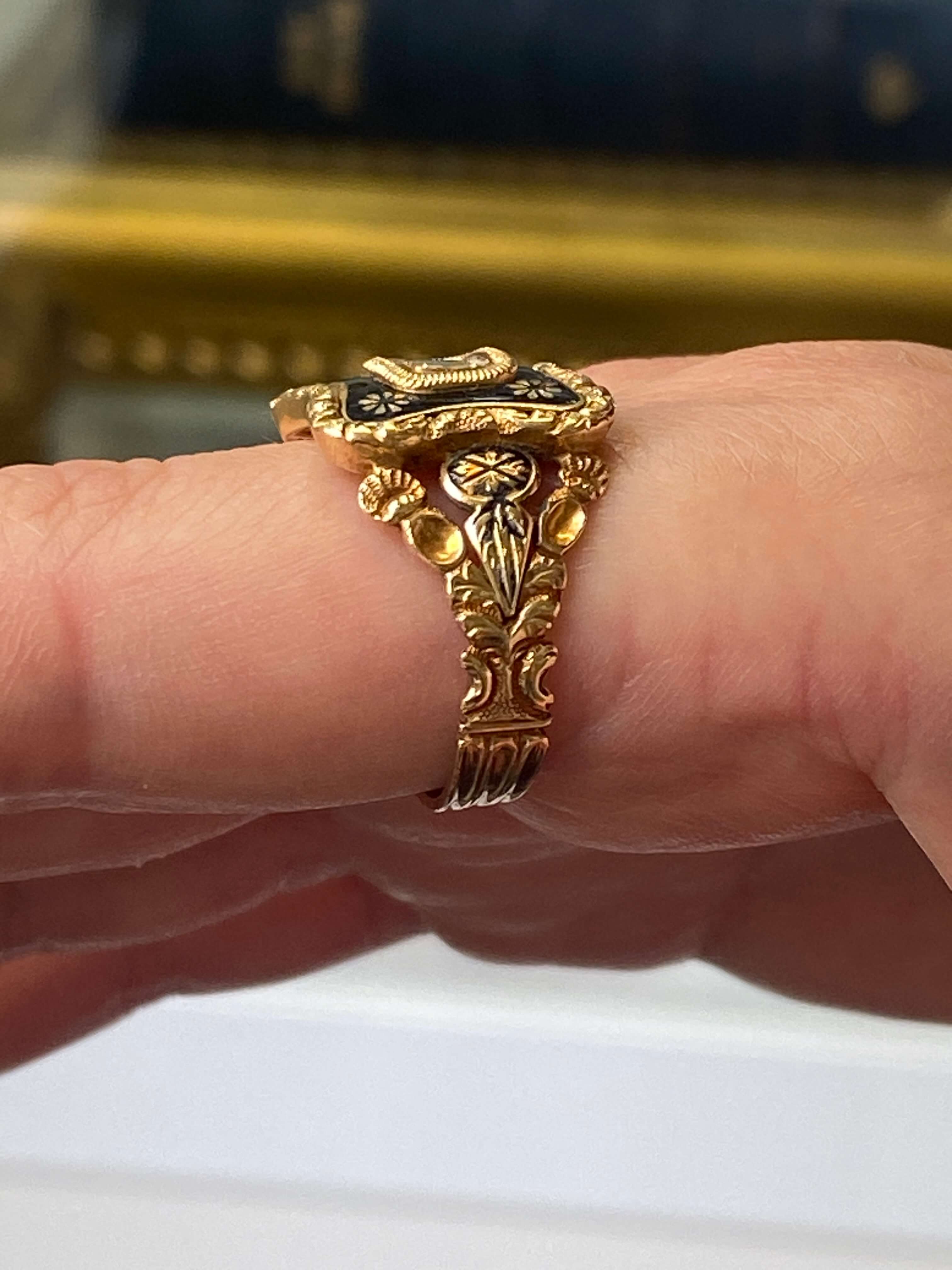 Fine Antique Georgian Mourning Ring, dated 1826 - Image 6