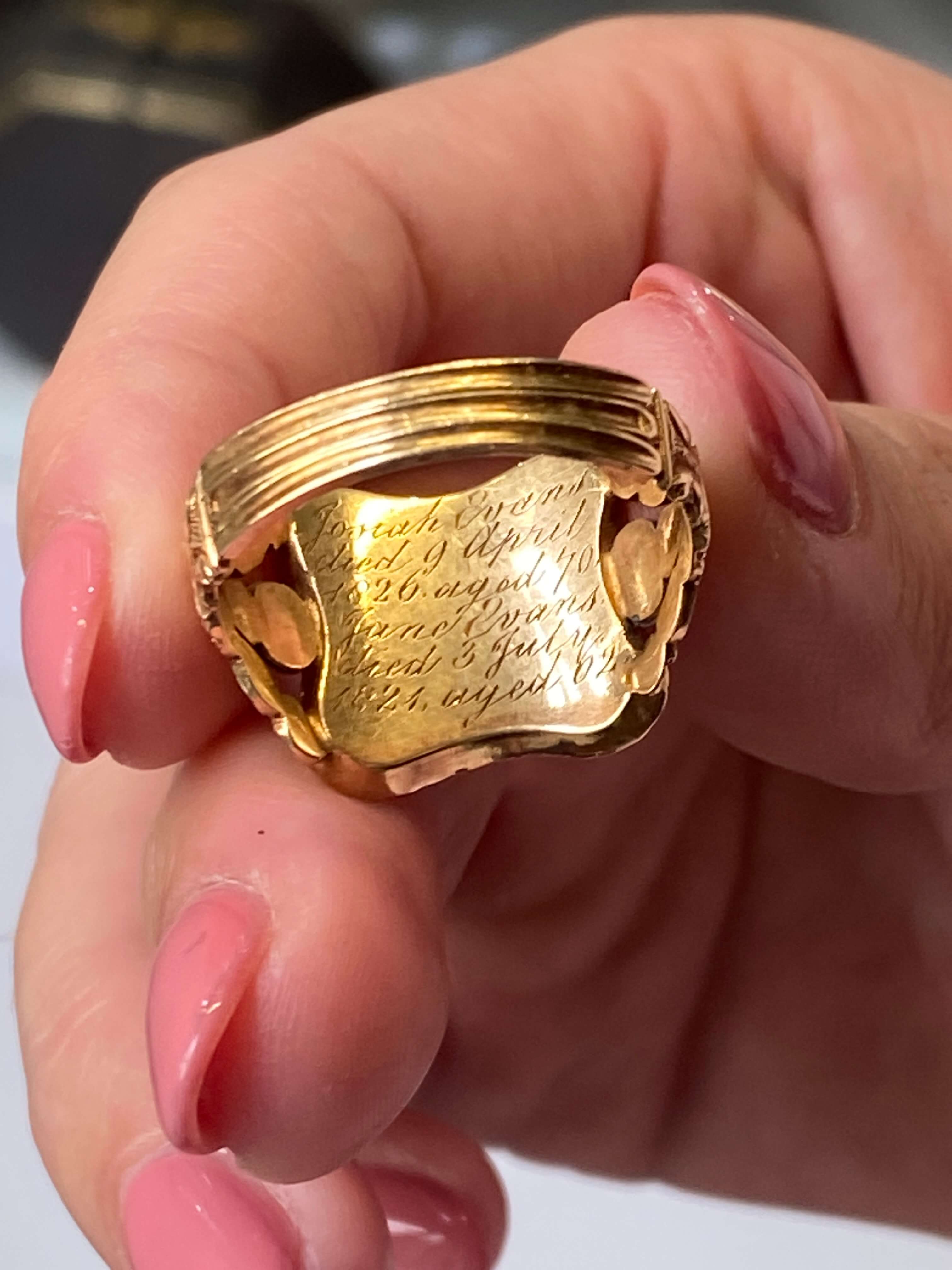 Fine Antique Georgian Mourning Ring, dated 1826 - Image 7