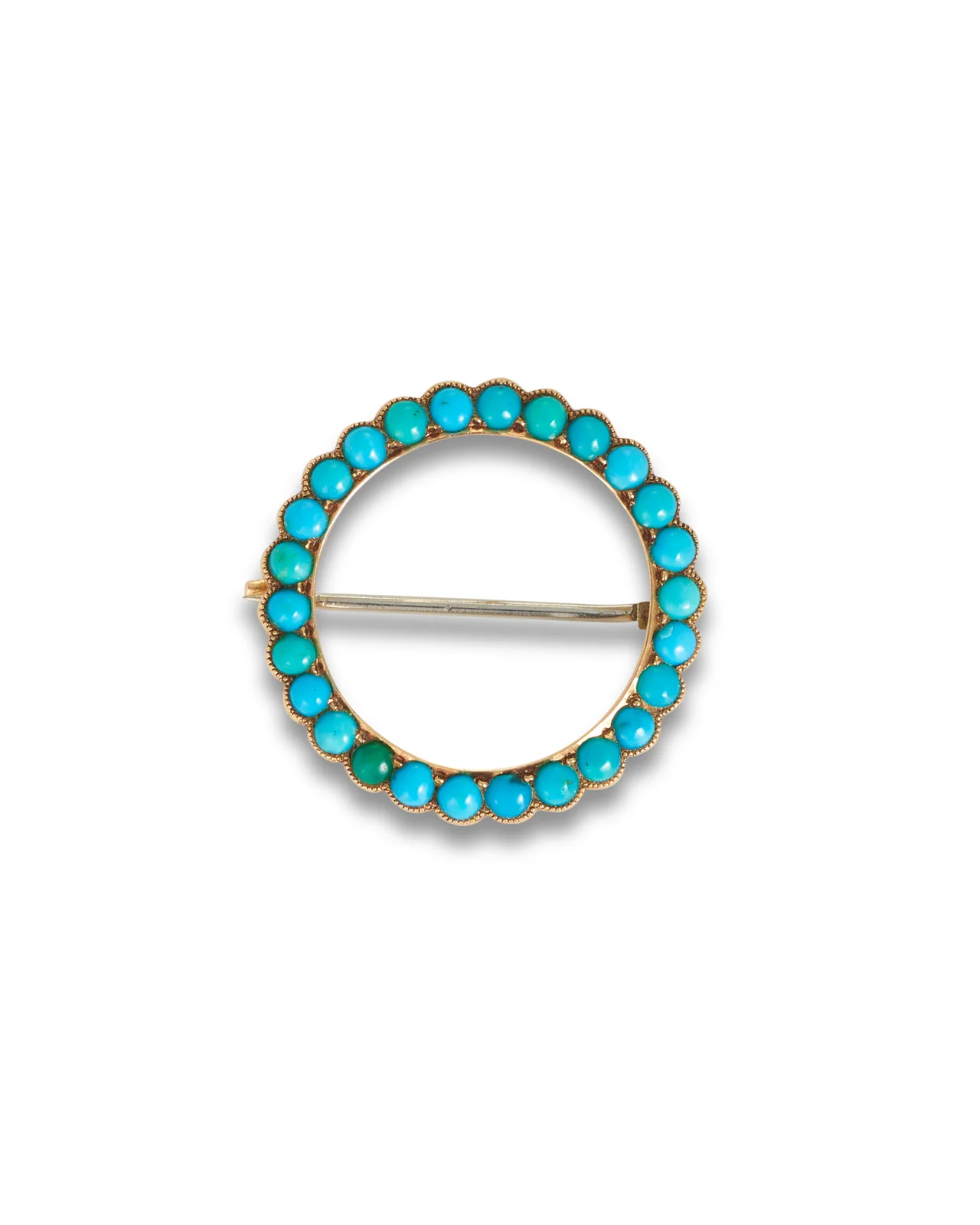 Antique Turquoise Circlet Brooch - Image 5