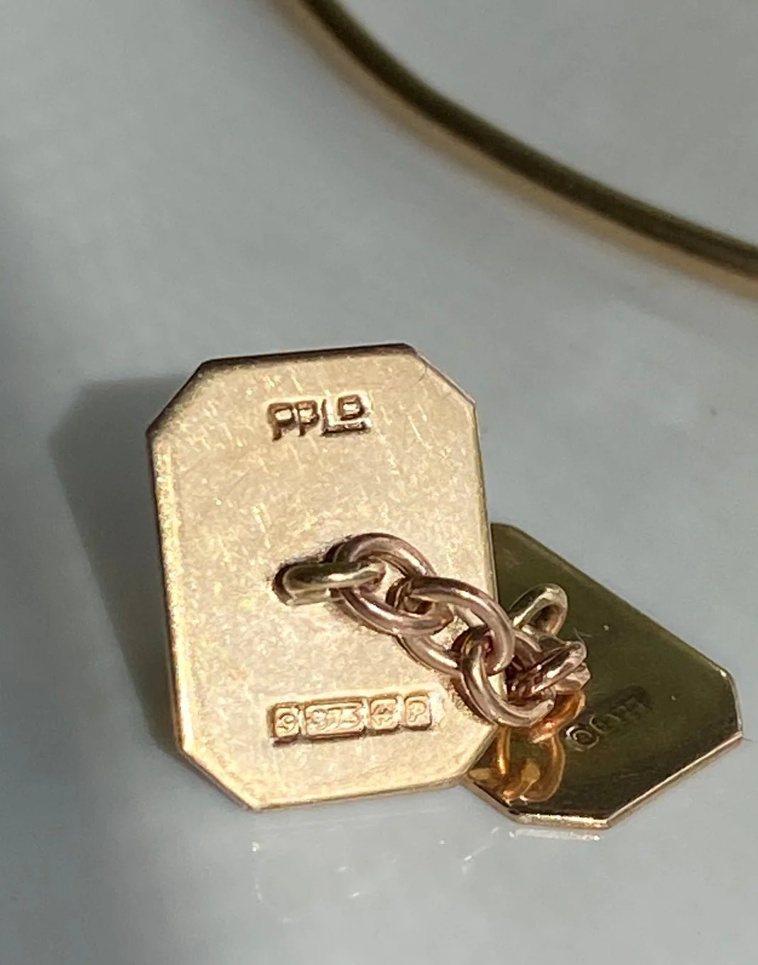 Art Deco Style Gold Cufflinks, 1964 - Image 3