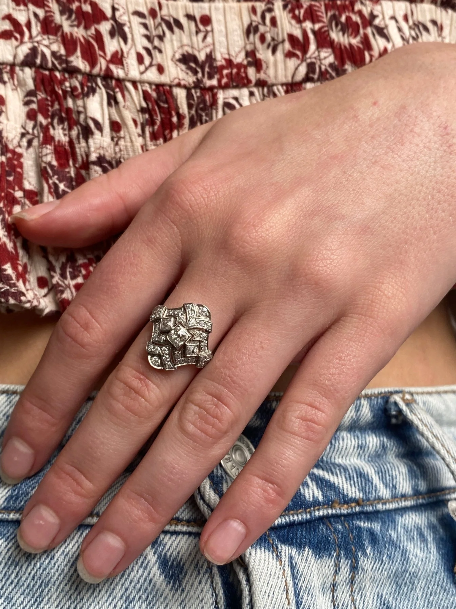 Art Deco Diamond Ring, 1930's - Image 3