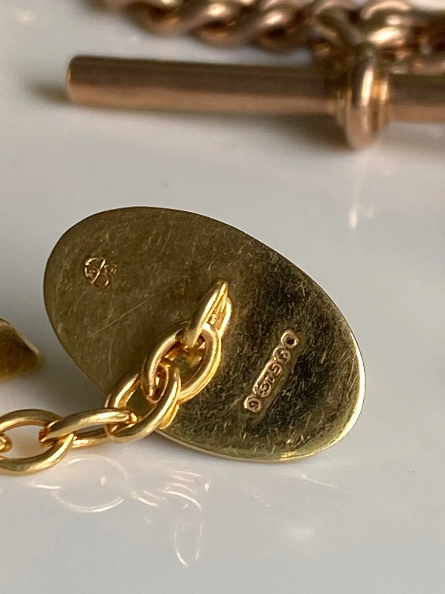 Art Deco Style Gold Cufflinks, 1961 - Image 3