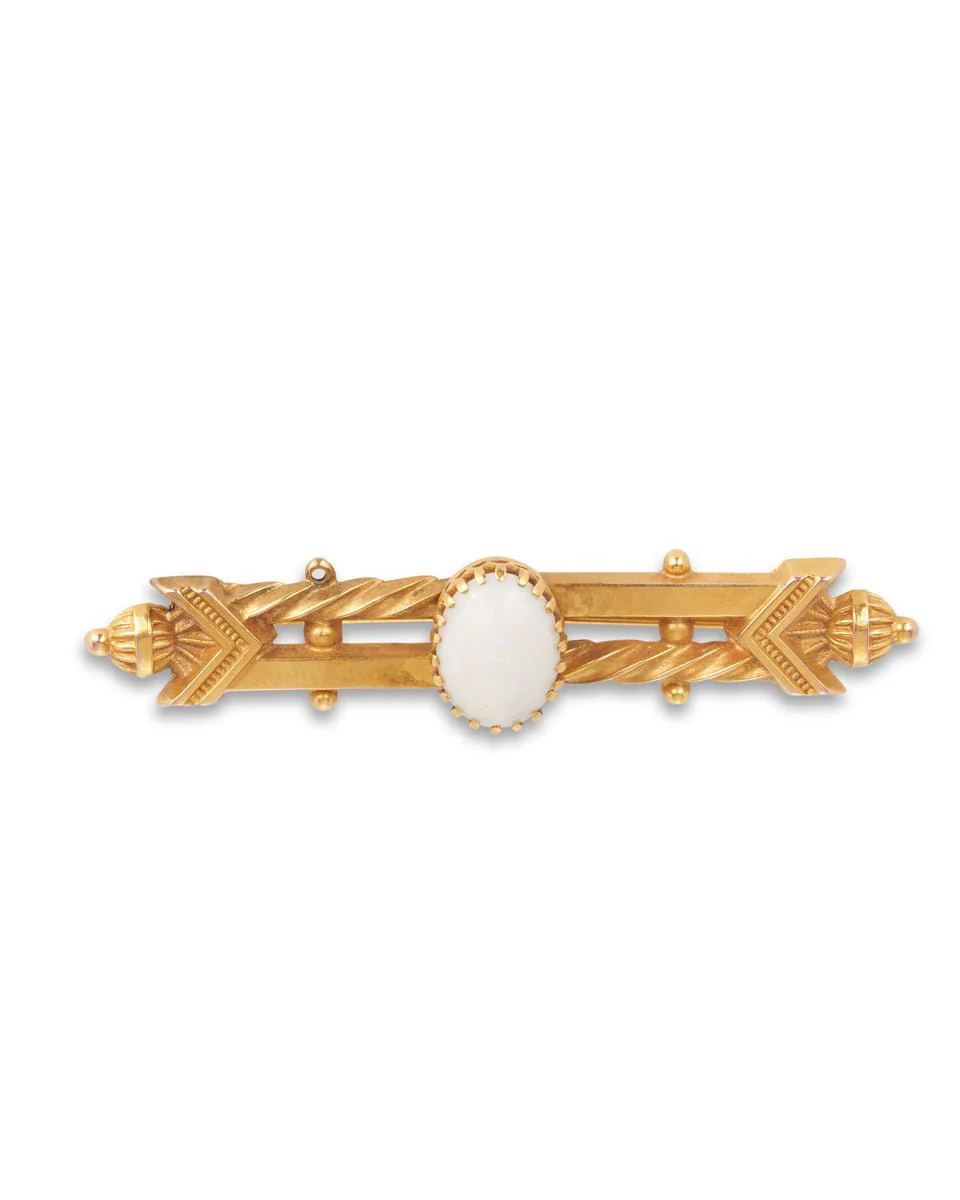 Antique Australian Opal Bar Brooch - Image 3