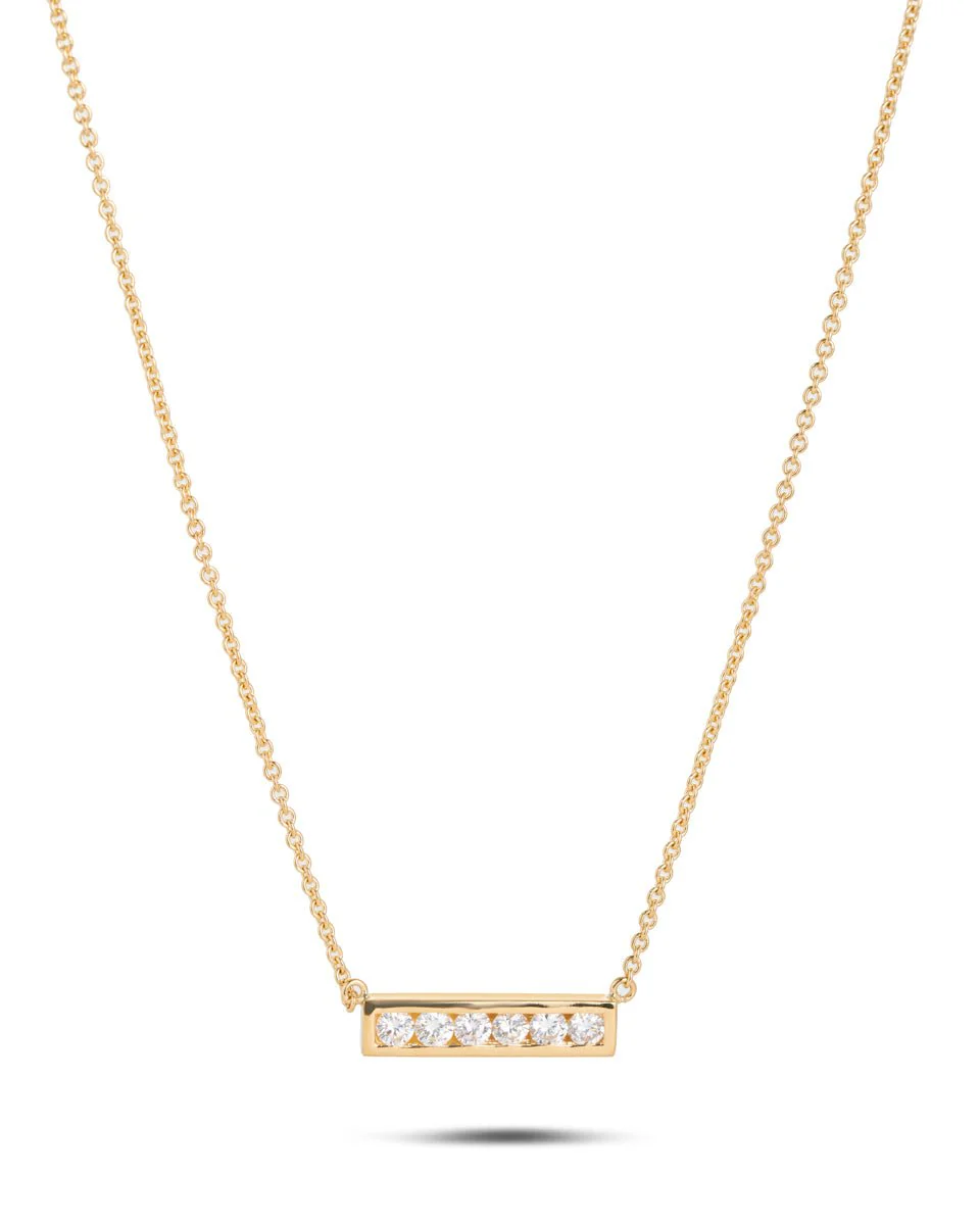 Diamond Bar Necklace - Image 4