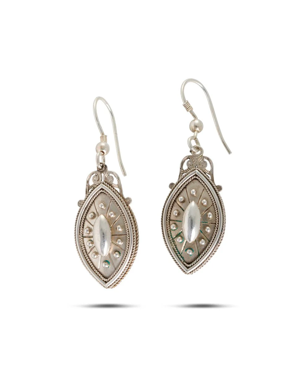 Antique Victorian Silver Drop Earrings, 1880s - Image 3
