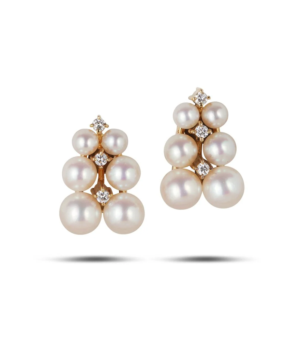 Vintage Pearl & Diamond Earring - Image 4