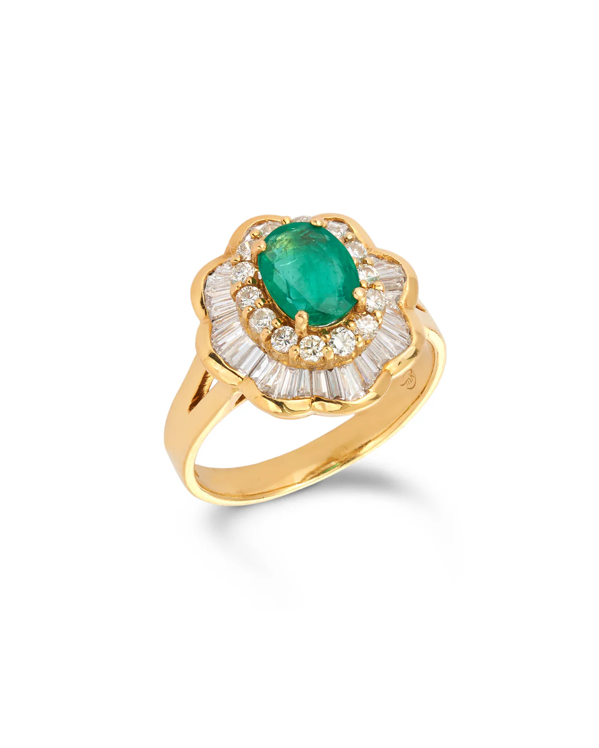 Fine Emerald & Diamond Ballerina Ring - Image 7