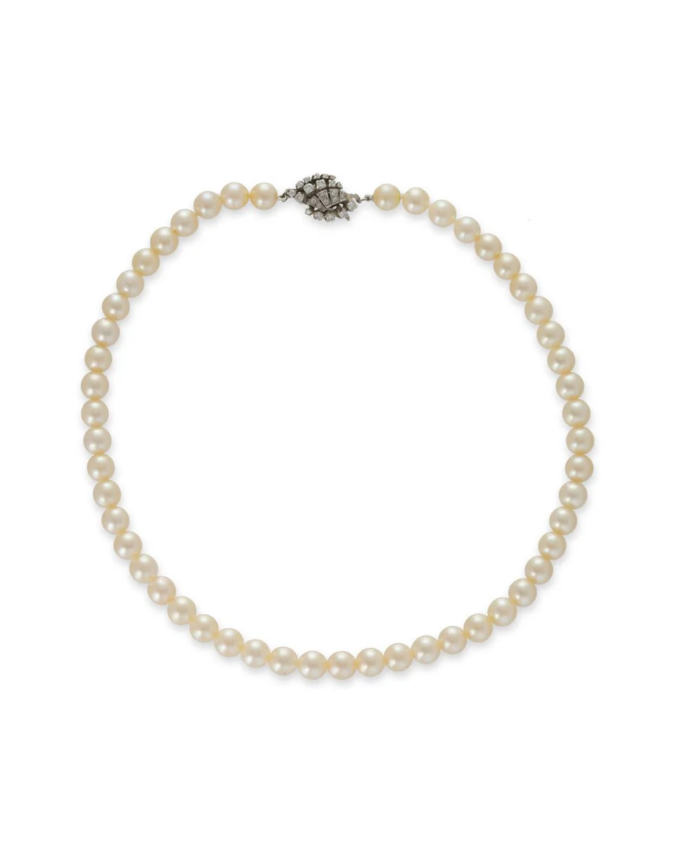 Pearl Choker with Diamond Clasp - Image 4