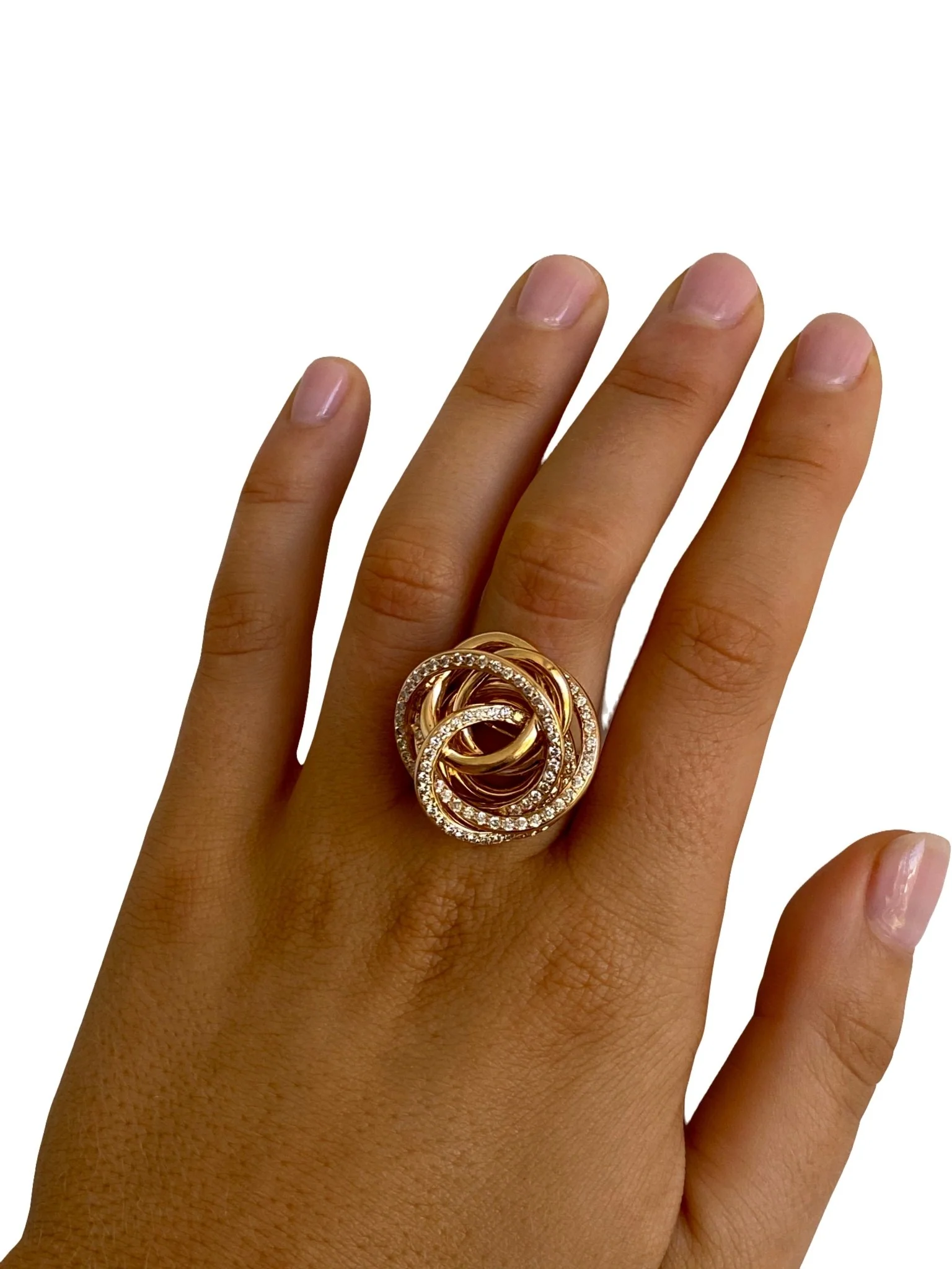 Gold & Diamond Cocktail Ring - Image 4