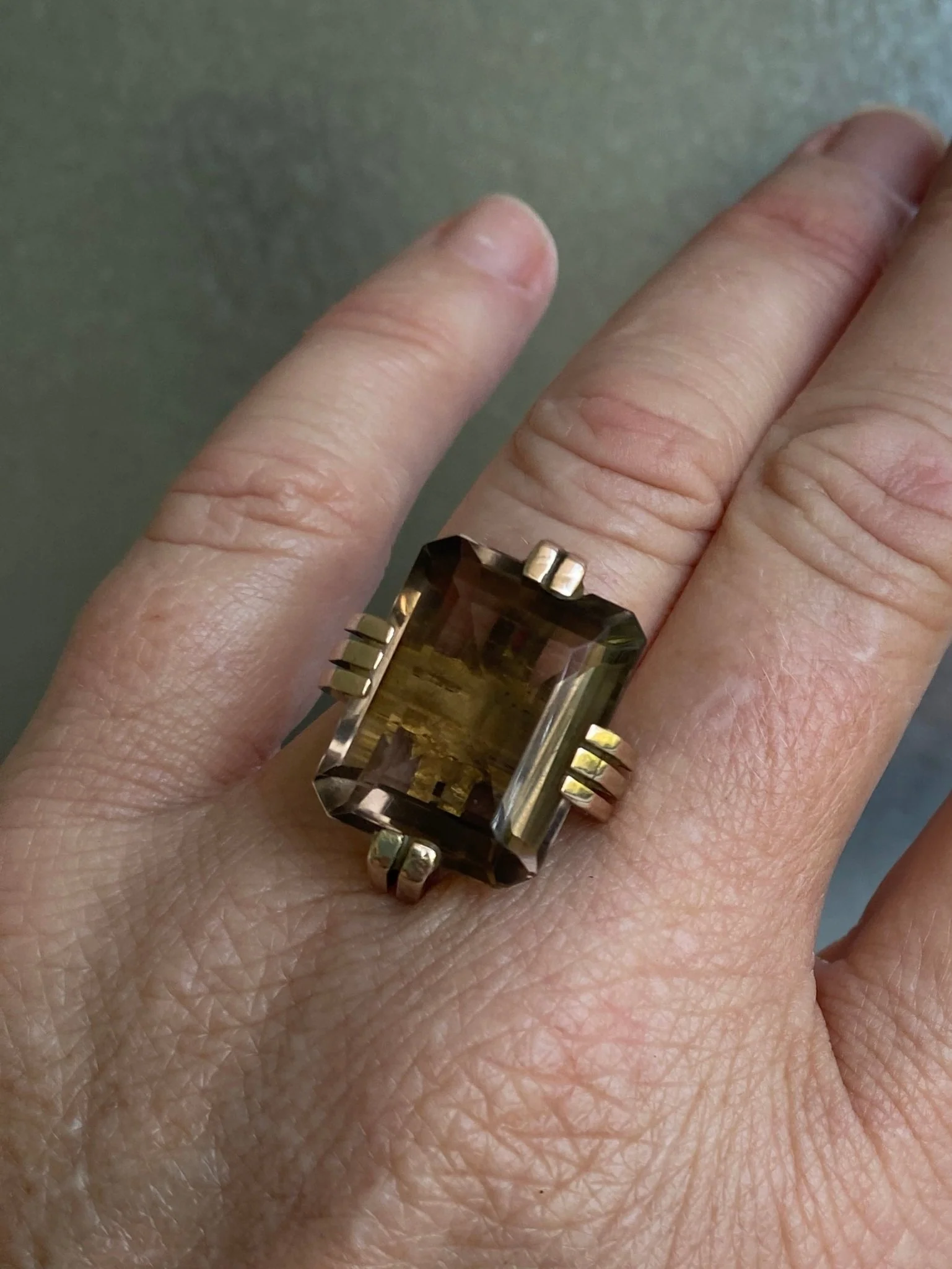 Smoky Quartz Cocktail Ring, 1960s - Image 3