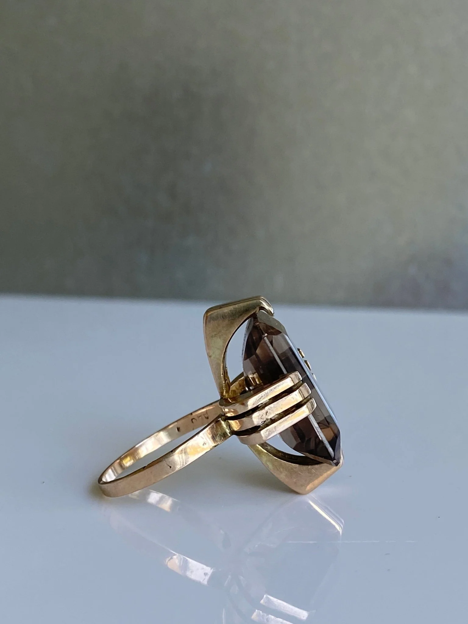Smoky Quartz Cocktail Ring, 1960s - Image 4
