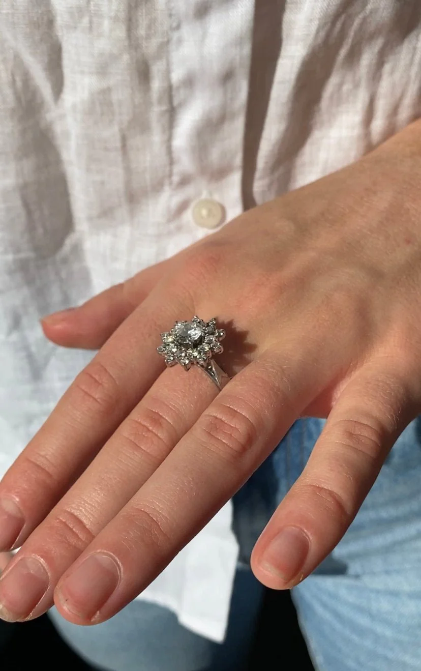 Vintage Diamond Cluster Ring - Image 3
