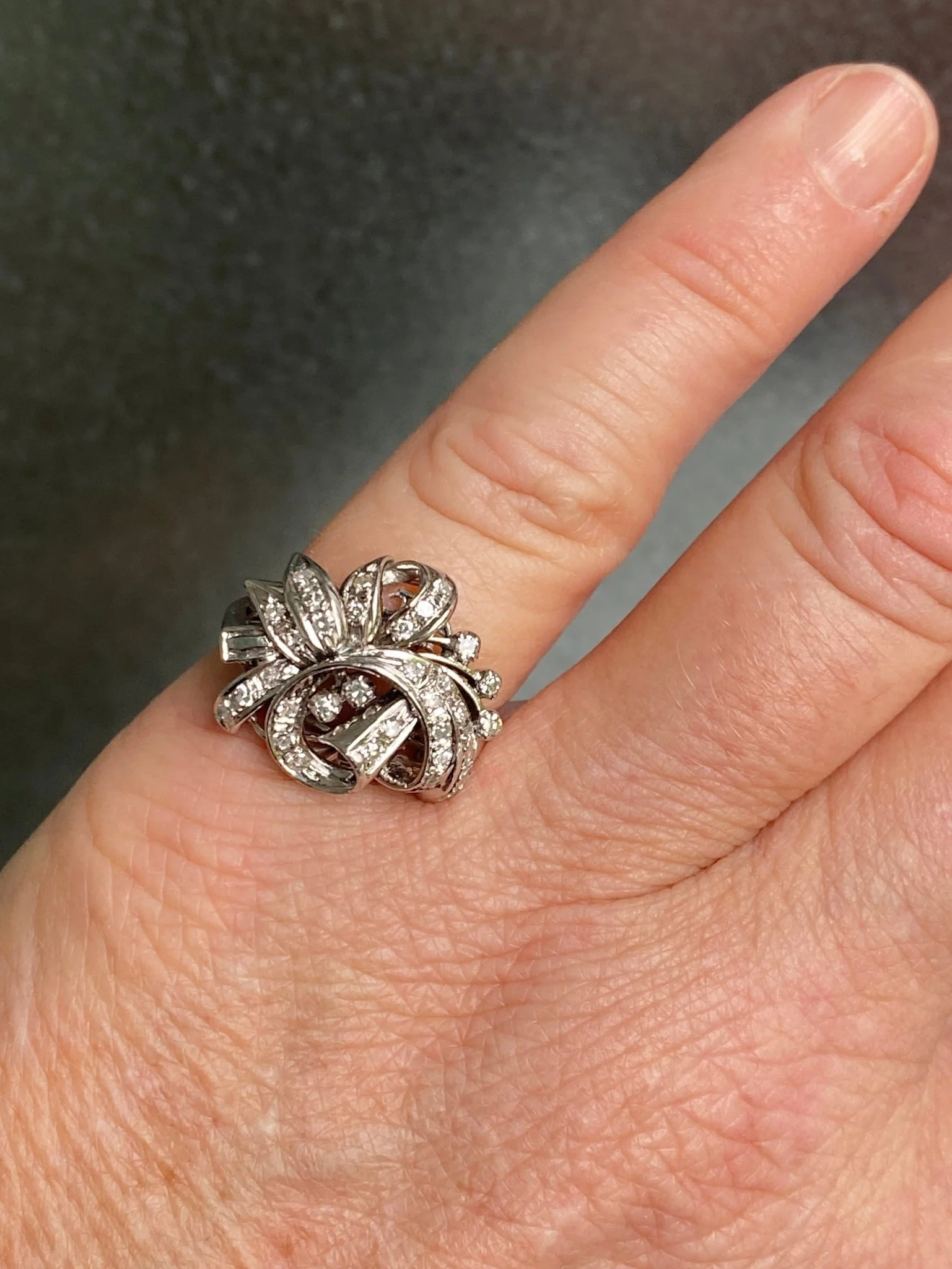 Vintage Diamond Cluster Ring, 1960s - Image 3