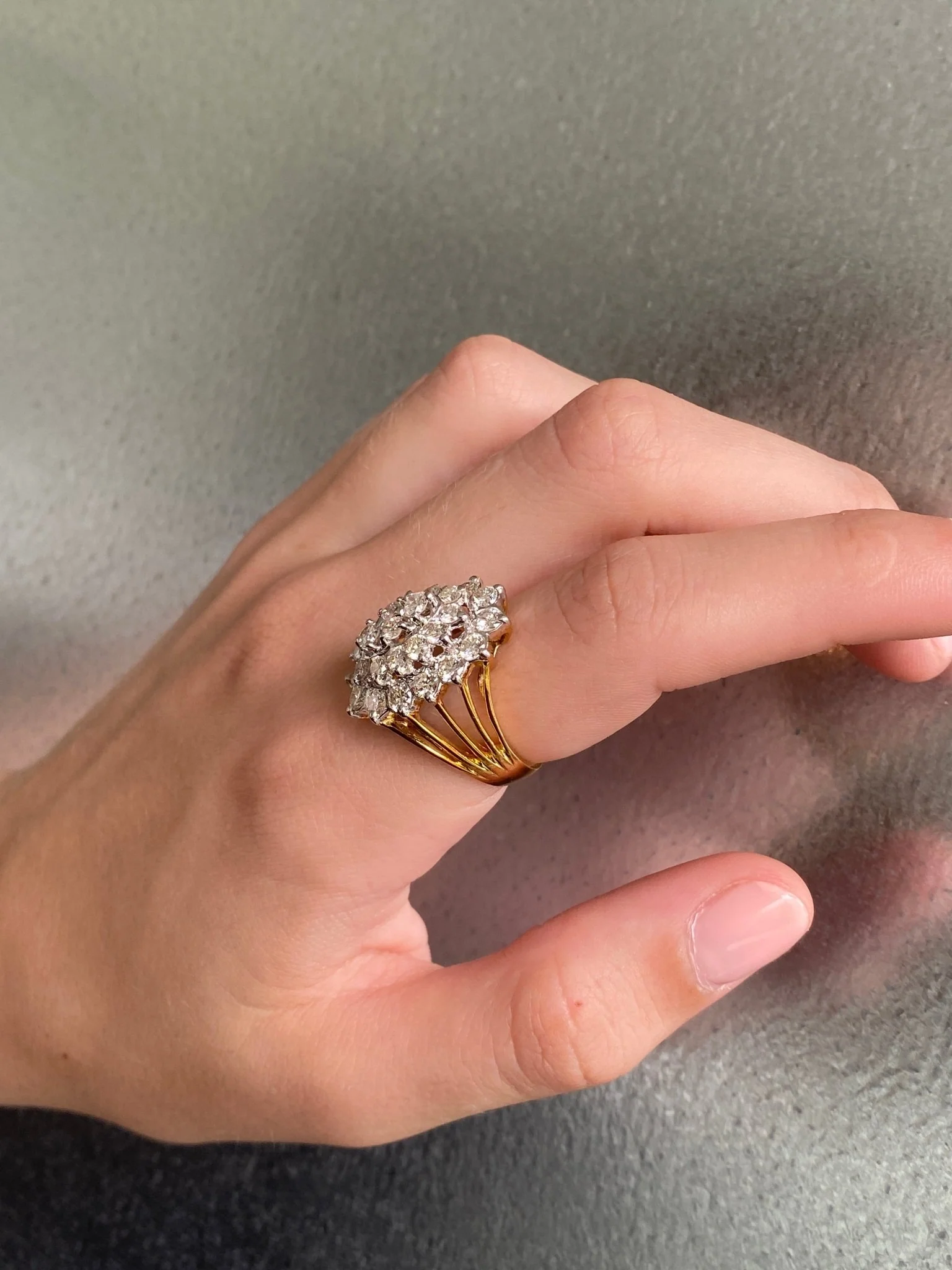 Vintage Diamond Cocktail Ring, 1960s - Image 3