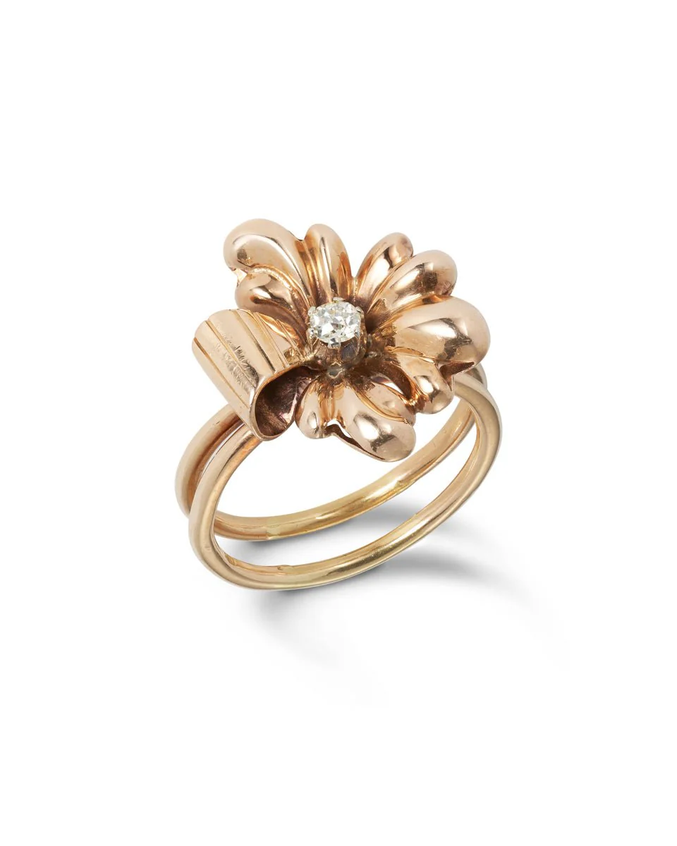 Vintage Diamond Cocktail Ring, 1940s - Image 3