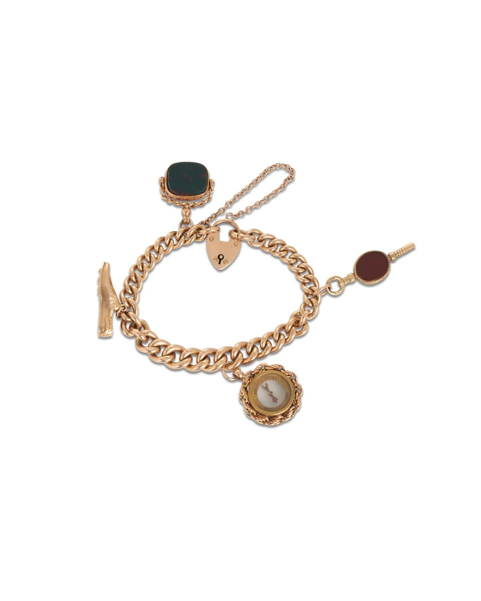 Antique Gold Charm Bracelet - Image 4