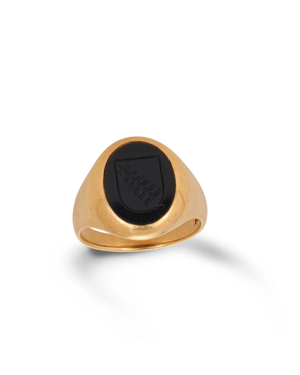 Vintage Gold & Onyx Signet Ring - Image 4