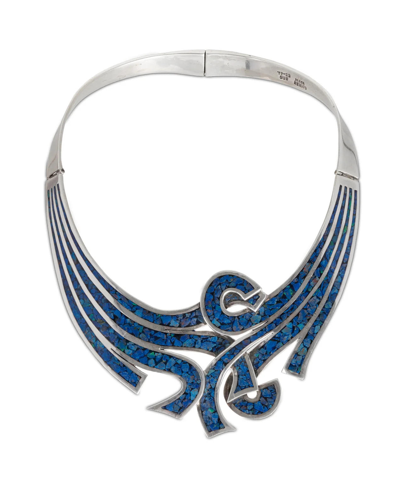 Vintage Mexican Silver & Turquoise Collar, Taxco - Image 3